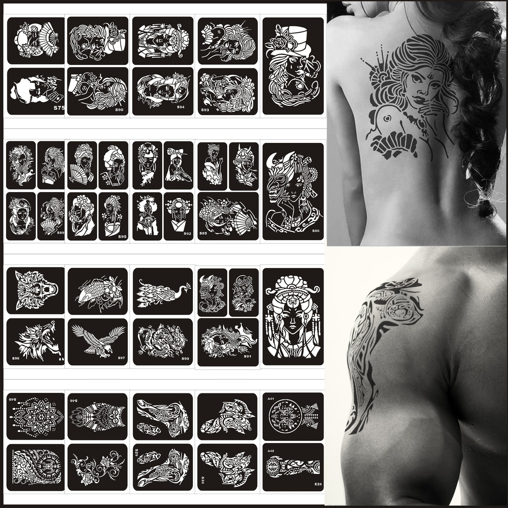 Temporary Tattoo Templates Large Size Henna Tattoo Stencils – DidiDiker